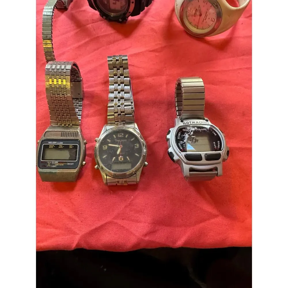 Vintage Watch Lot for Parts Repair Craft - Caesars Palace, 80s Armitron, Speidel